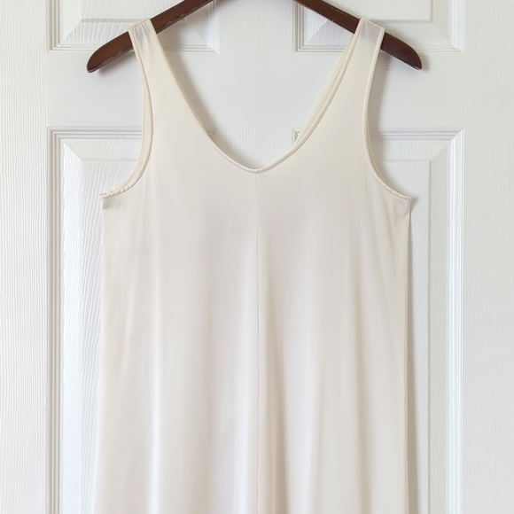 Vanity Fair 70's Vintage Silky V-neck Sleeveless Midi Slip Dress Ivory 32 Medium - Picture 11 of 13
